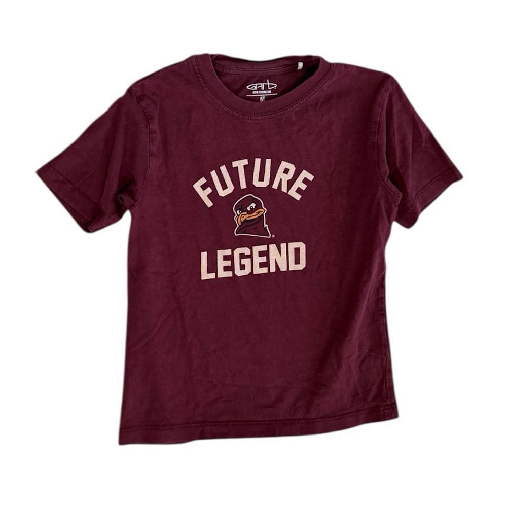 Y2K Virginia Tech Toddler T-Shirt 5T Future Legend Kids Graphic Tee - Burgundy - Picture 3 of 10